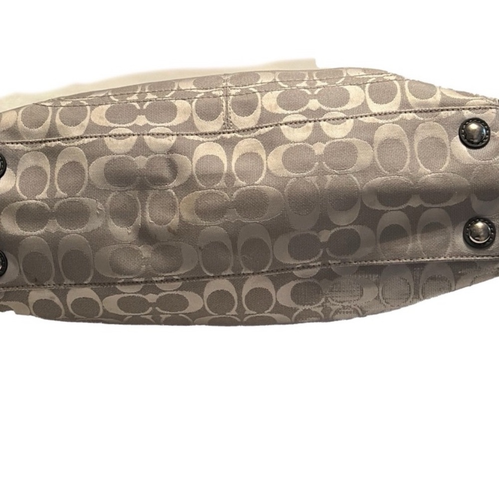 Coach Silver Signature Penelope Large Shopper Tote Bag with original Tag - Picture 11 of 15